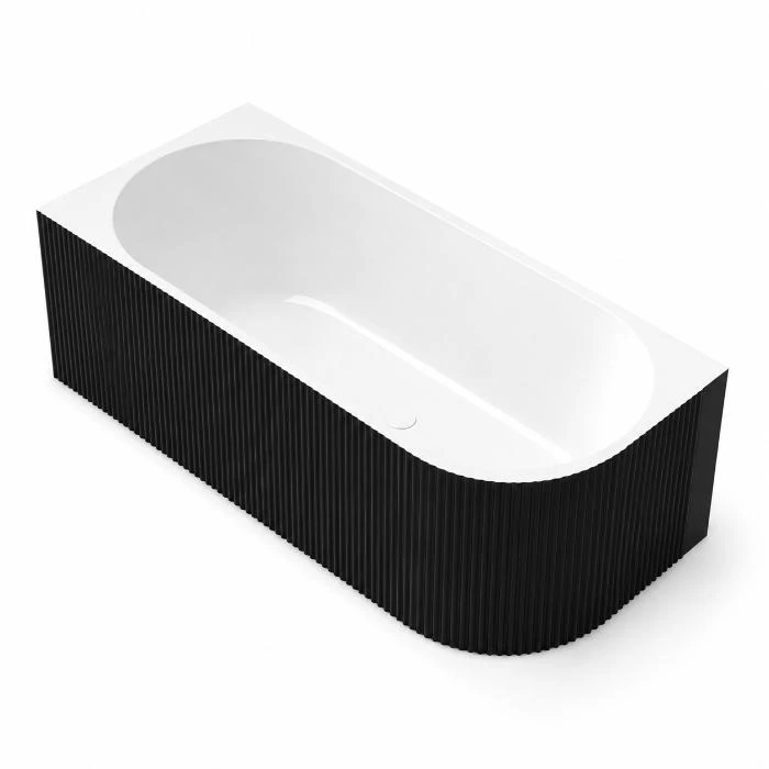Regio Luna Left Corner Fluted Luxury Acrylic Back to Wall Bathtub Collection