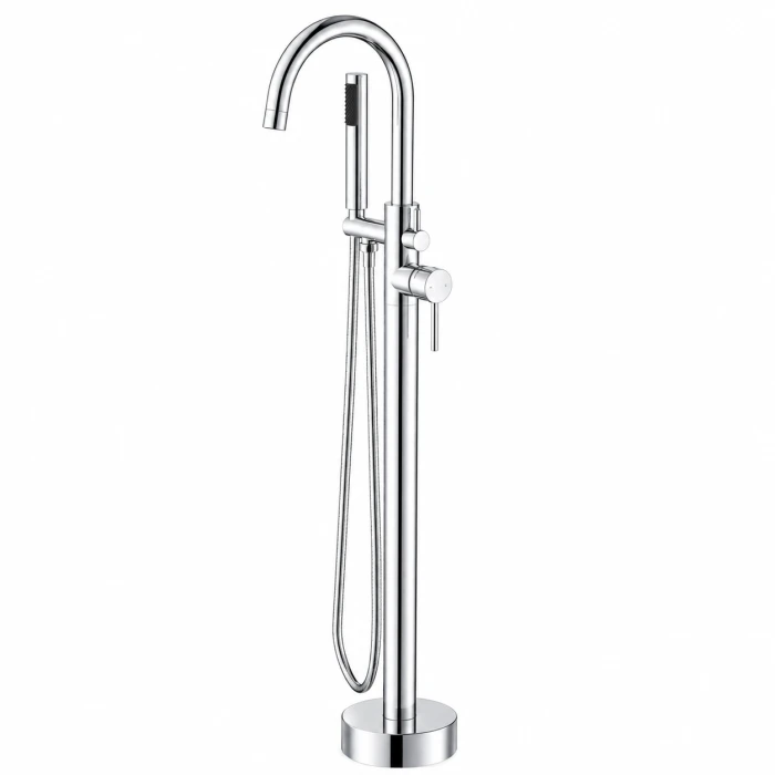 Regio Round Freestanding Bath Mixer with Handheld Shower